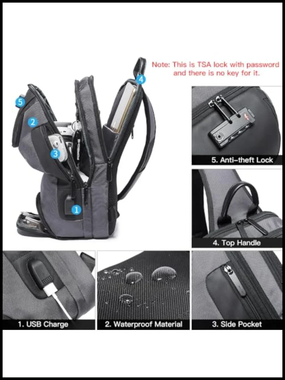 Waterproof Sling Backpack Crossbody Bag for Men Tablet Travel Shoulder Bag